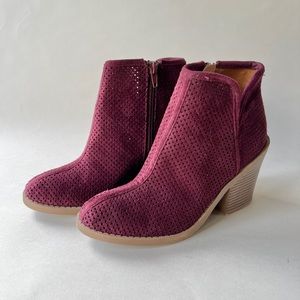 Soda Burgundy Ankle Booties